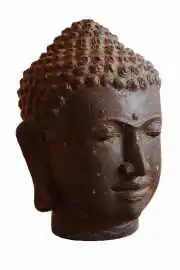 Product image 3 of the product “Buddha head, 30 cm height, cast stone, hollow, handcrafted & coloured ”